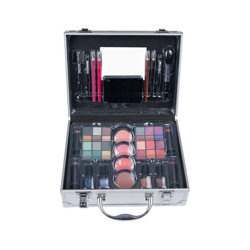All In One Makeup Kit With Suitcase (Eyeshadow, Blushes, Nai Polish, Eyebrow Pencil,Lipstick & More