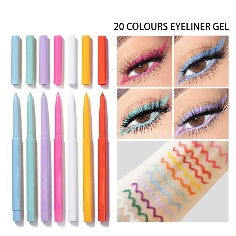 20 Color Eyeliner Waterproof Colorful Eyeliner Pencil