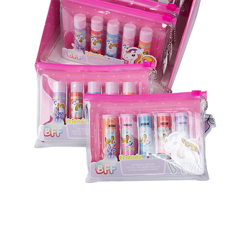 5 Pcs/Bag Kids Lip Gloss Kit Children Girl Lip Makeup Set