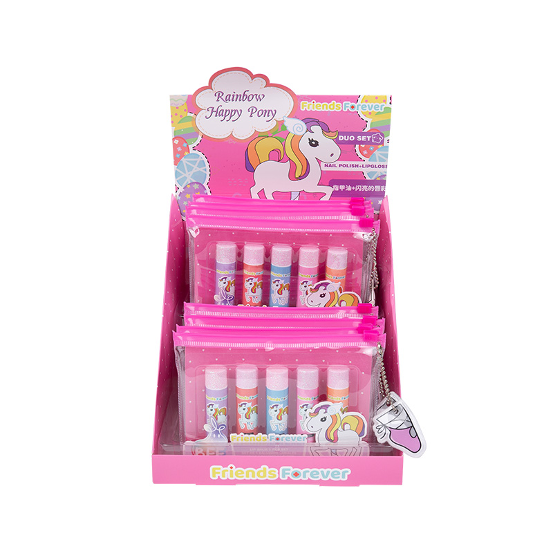 5 Pcs/Bag Kids Lip Gloss Kit Children Girl Lip Makeup Set