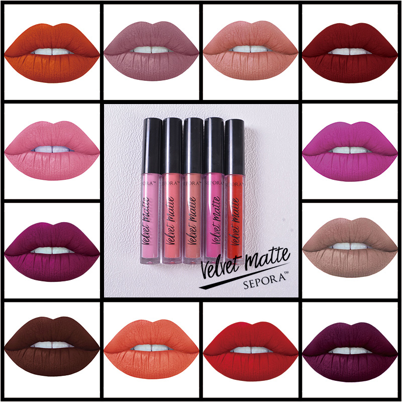 12 Color Velvet Matte Lip Gloss Women Makeup Liquid Lipstick 